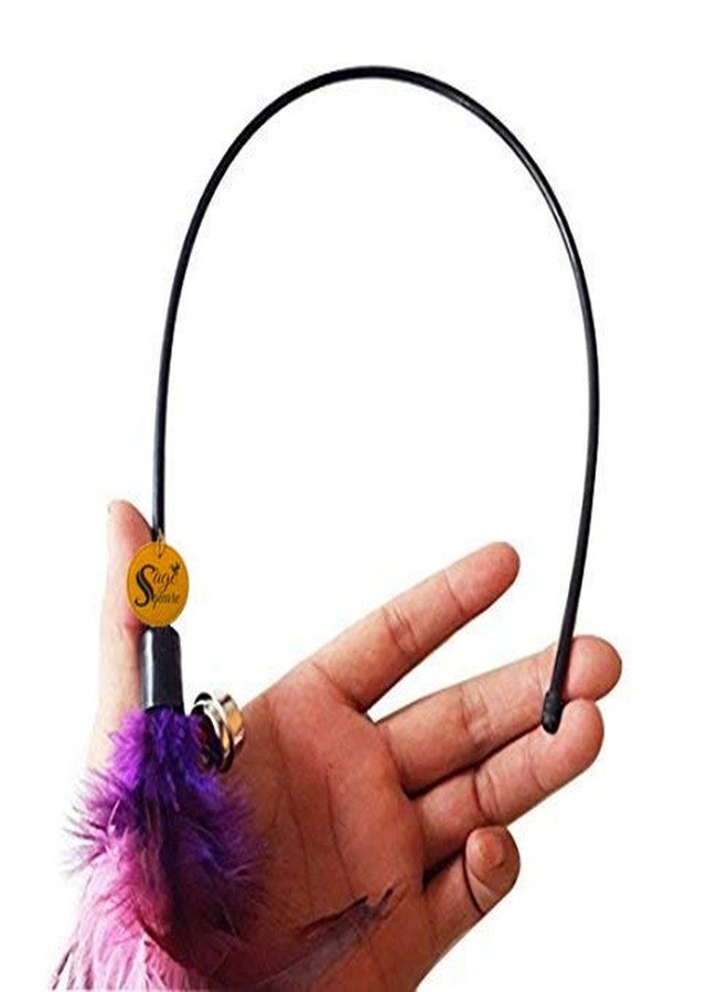 Sage Square Jumbo Size Pet-Friendly Feather Teaser Stick Training Toy (50 cm) - Image 4